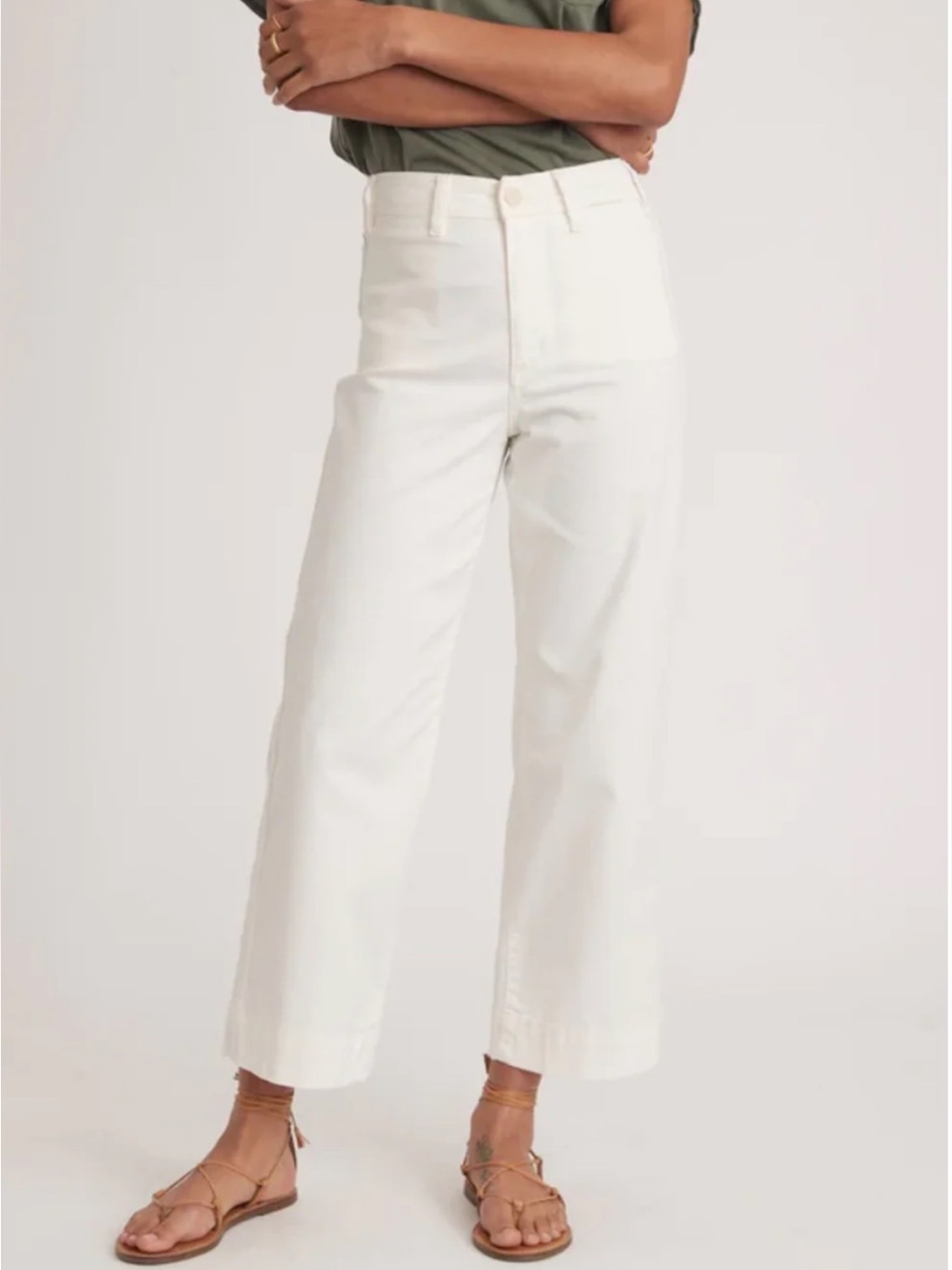 Marine Layer Bridget Slim Wide Leg Cropped Pants